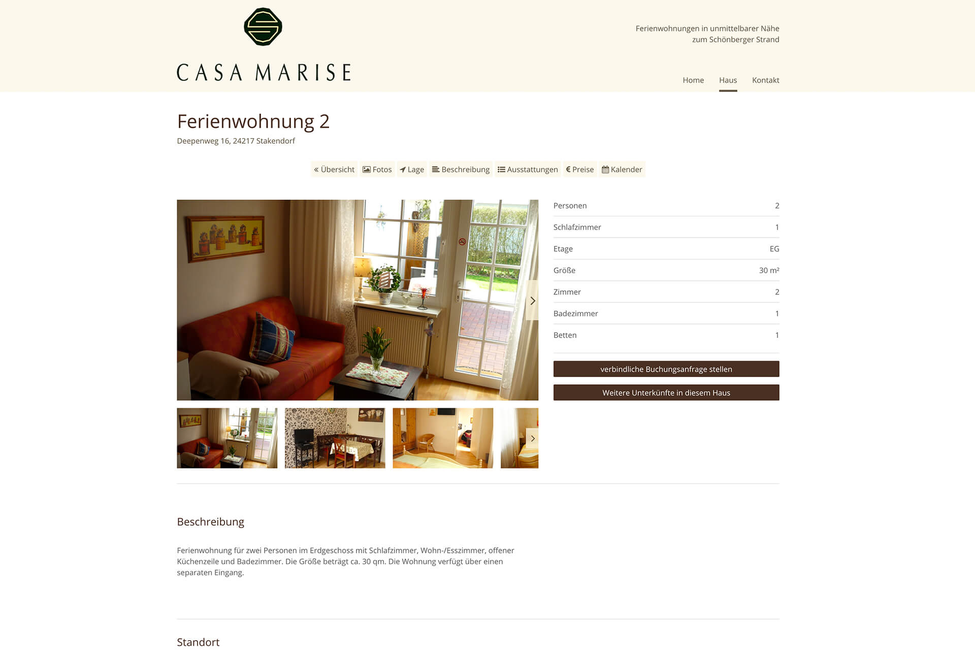 Casa Marise - Ferienwohnungen in unmittelbarer Nähe zum Schönberger Strand